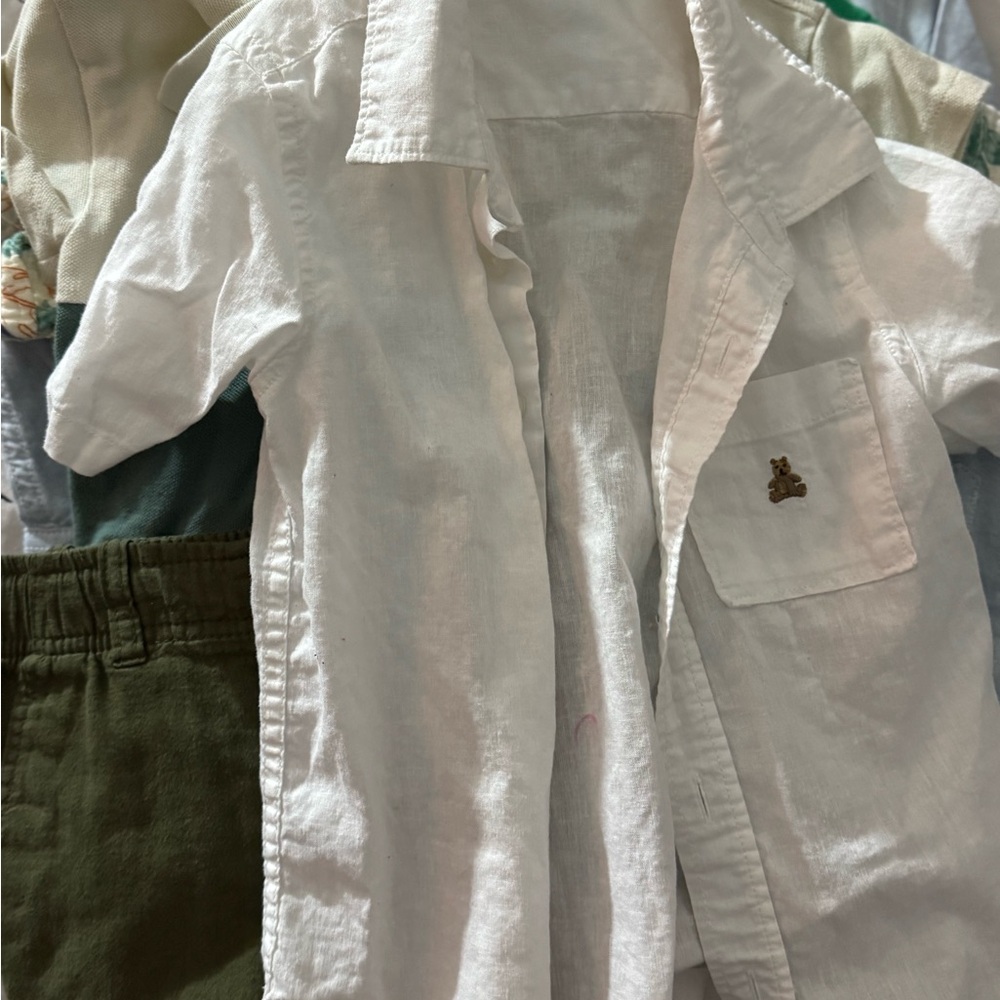 GAP Kids White Shirt and Green Shorts Set